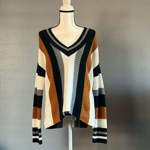 Hi Low Striped Sweater